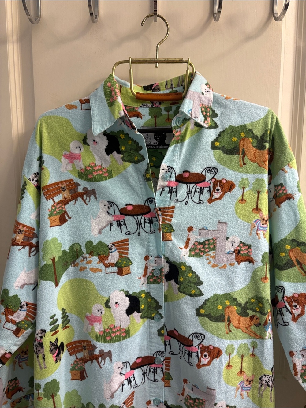 The Cat’s Pajamas Long Sleeve 100% Cotton Dog Print Night Gown